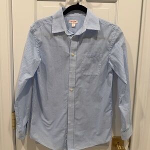 Cat & Jack Boys Blue Gingham Button Down Shirt Size L 12/14